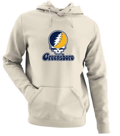 Greensboro Stealie Premium Unisex Hoodie — Design: North Carolina University of Greensboro — Sand