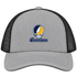 Greensboro Stealie Premium Unisex Trucker Cap — Design: North Carolina University of Greensboro — Heather Grey/Black
