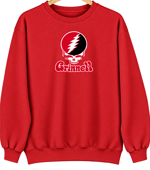 Grinnell Stealie Premium Unisex Crewneck — Design: Grinnell College — Red