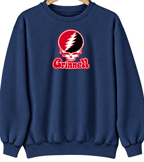 Grinnell Stealie Premium Unisex Crewneck — Design: Grinnell College — Navy