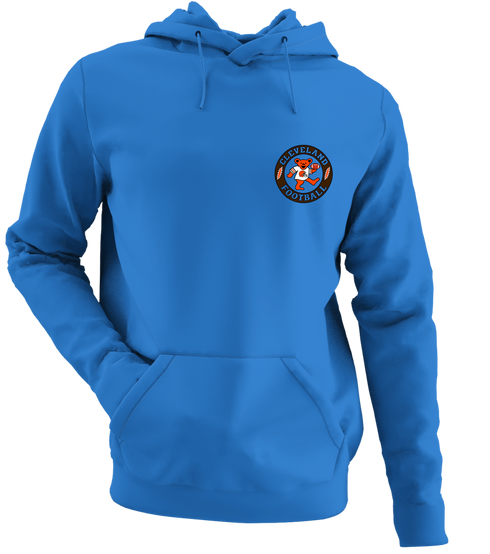 Cleveland Football Dancing Bear - Premium Grateful Dead Left Chest Hoodie - Royal