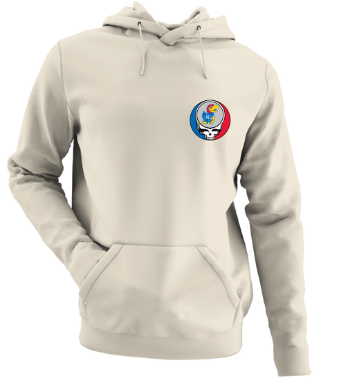 University of Kansas - Premium Grateful Dead Left Chest Hoodie - Sand - 3