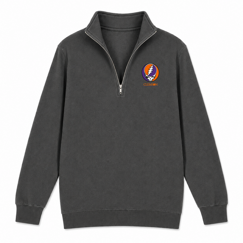 Clemson University - Premium Grateful Dead Quarter-Zip Pullover - Charcoal - 6