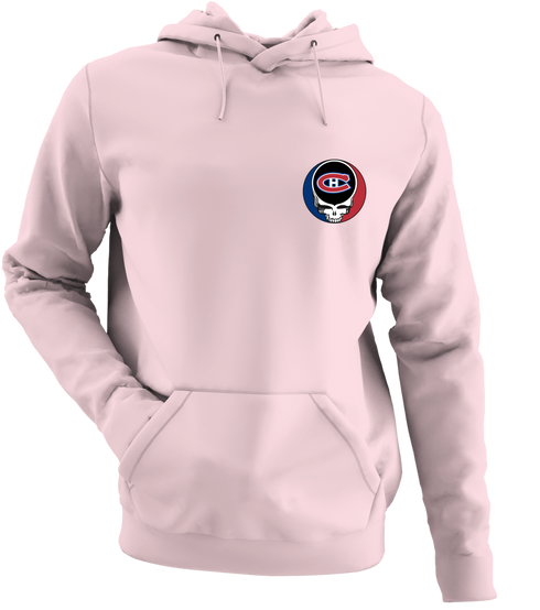 Montreal Canadiens - Premium Grateful Dead Left Chest Hoodie - Light Pink