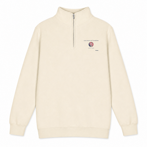 250 years of Freedom Stealie - Life is dead. - Premium Grateful Dead Quarter-Zip Pullover - Sand - 1