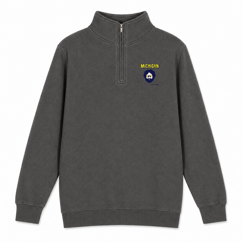 Michigan Jerry - Life is dead.® - Premium Grateful Dead Quarter-Zip Pullover - Charcoal - 6