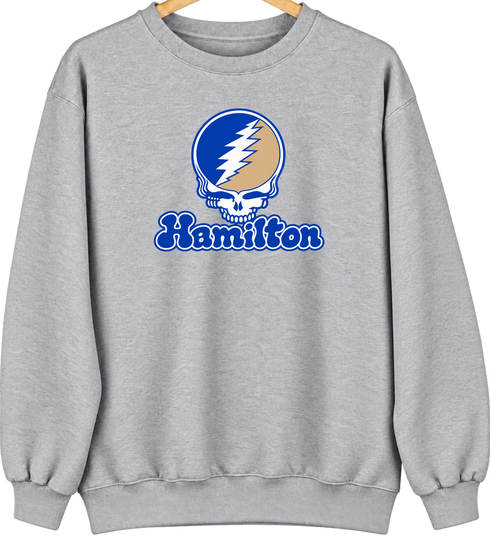 Hamilton Stealie Premium Unisex Crewneck — Design: Hamilton College — Sport Grey