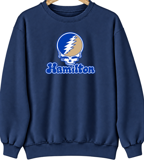 Hamilton Stealie Premium Unisex Crewneck — Design: Hamilton College — Navy