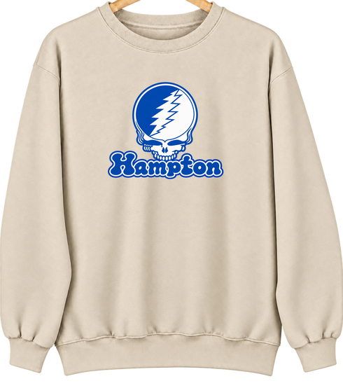 Hampton Stealie Premium Unisex Crewneck — Design: Hampton University — Sand