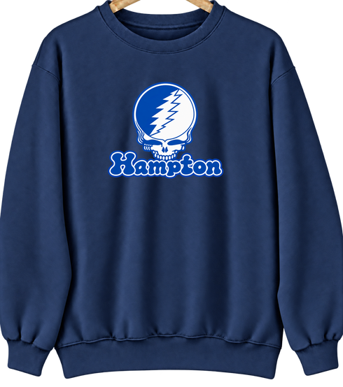 Hampton Stealie Premium Unisex Crewneck — Design: Hampton University — Navy