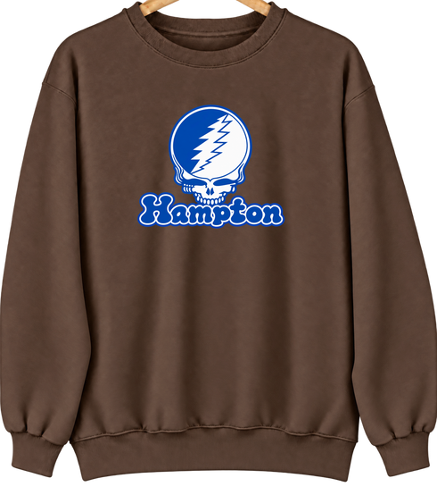 Hampton Stealie Premium Unisex Crewneck — Design: Hampton University — Brown