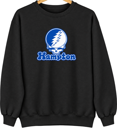 Hampton Stealie Premium Unisex Crewneck — Design: Hampton University — Black