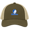 Hampton Stealie Premium Unisex Trucker Cap — Design: Hampton University — Moss/Khaki