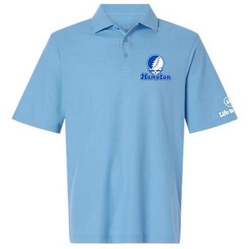 Hampton Stealie Premium Unisex Polo — Design: Hampton University — Blue