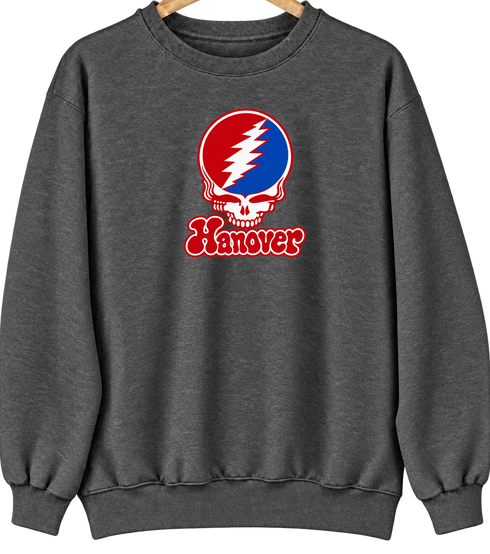 Hanover Stealie Premium Unisex Crewneck — Design: Hanover College — Dark Heather