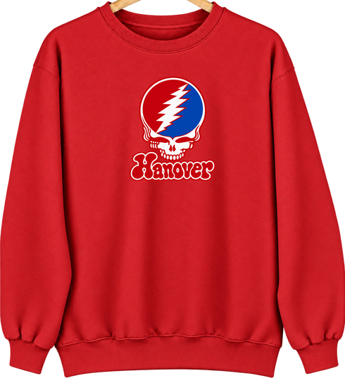 Hanover Stealie Premium Unisex Crewneck — Design: Hanover College — Red