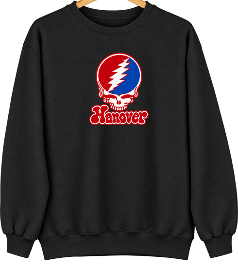 Hanover Stealie Premium Unisex Crewneck — Design: Hanover College — Black