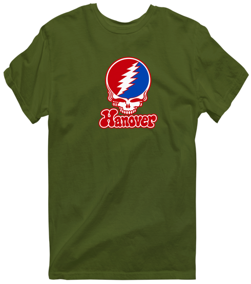 Hanover Stealie Premium Unisex T-Shirt — Design: Hanover College — Military Green