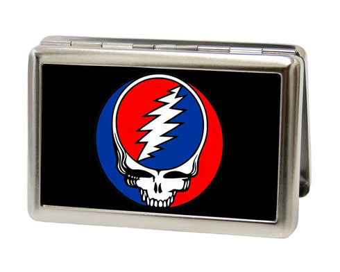 Grateful Dead - Business Card Holder - LARGE - Steal Your Face FCG Black Full Color - StealieShop