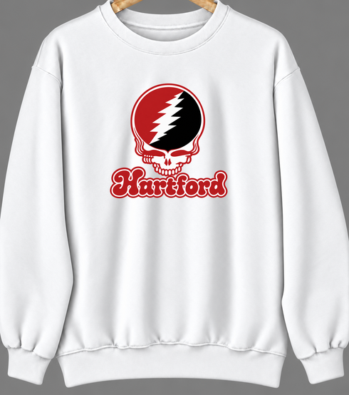 Hartford Stealie Premium Unisex Crewneck — Design: Hartford University of — White
