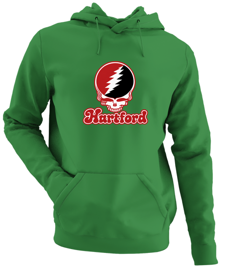 Hartford Stealie Premium Unisex Hoodie — Design: Hartford University of — Irish Green