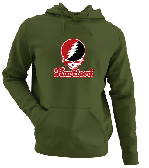 Hartford Stealie Premium Unisex Hoodie — Design: Hartford University of — Military Green
