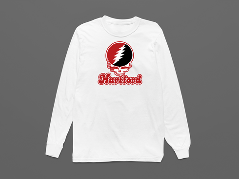 Hartford Stealie Premium Unisex Long-Sleeve — Design: Hartford University of — White