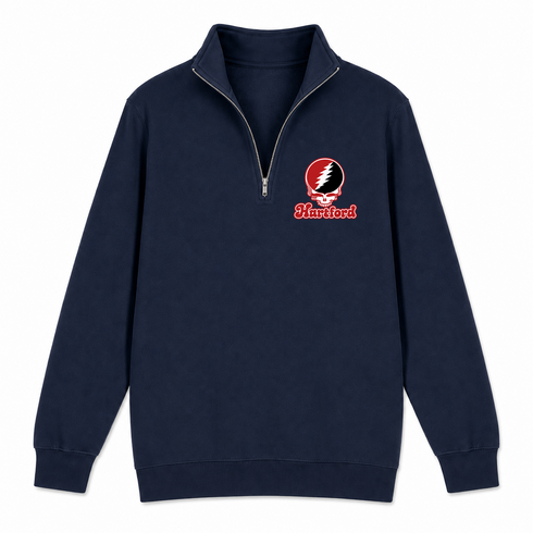 Hartford Stealie Premium Unisex Quarter-Zip — Design: Hartford University of — Navy