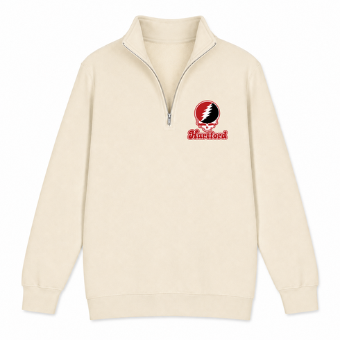 Hartford Stealie Premium Unisex Quarter-Zip — Design: Hartford University of — Sand