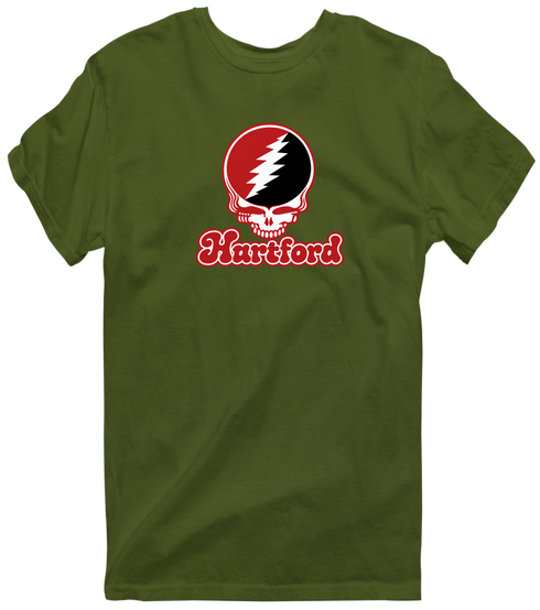 Hartford Stealie Premium Unisex T-Shirt — Design: Hartford University of — Military Green