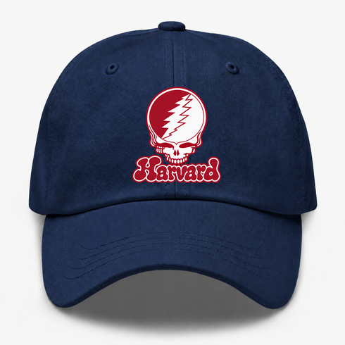 Harvard Stealie Premium Unisex Dad Hat — Design: Harvard University — Navy