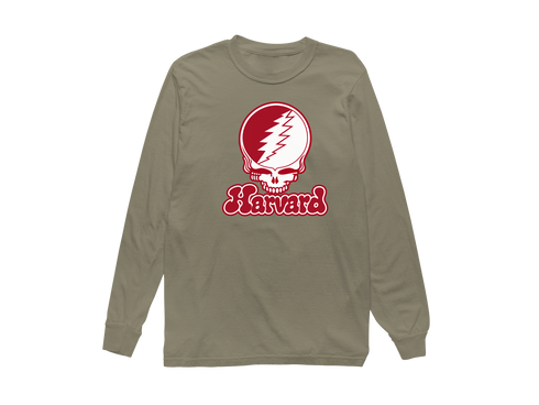 Harvard Stealie Premium Unisex Long-Sleeve — Design: Harvard University — Sandstone