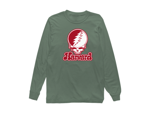Harvard Stealie Premium Unisex Long-Sleeve — Design: Harvard University — Light Green