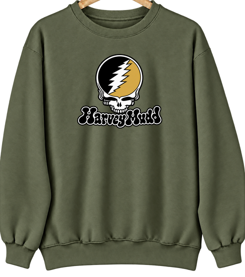 Harvey Mudd Stealie Premium Unisex Crewneck — Design: Harvey Mudd College — Military Green