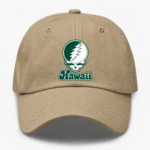 Hawaii Stealie Premium Unisex Dad Hat — Design: Hawaii University of — Khaki