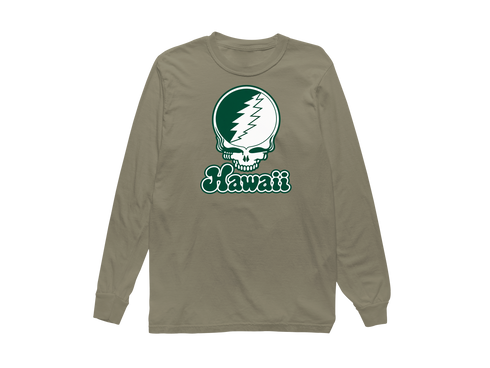 Hawaii Stealie Premium Unisex Long-Sleeve — Design: Hawaii University of — Sandstone