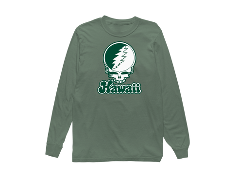 Hawaii Stealie Premium Unisex Long-Sleeve — Design: Hawaii University of — Light Green