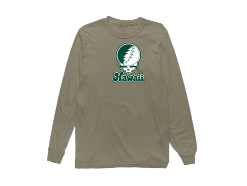 Hawaii Stealie Premium Unisex Long-Sleeve — Design: Hawaii University of — Sandstone