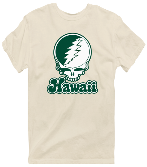 Hawaii Stealie Premium Unisex T-Shirt — Design: Hawaii University of — Sand