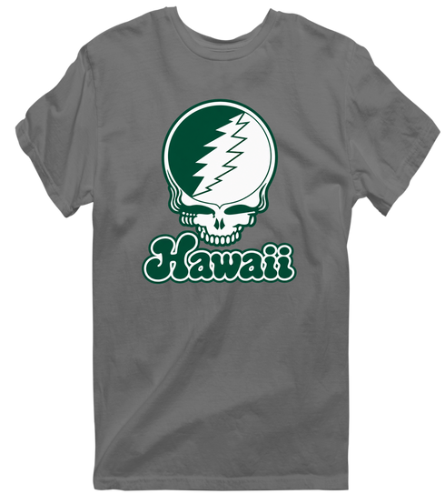 Hawaii Stealie Premium Unisex T-Shirt — Design: Hawaii University of — Charcoal