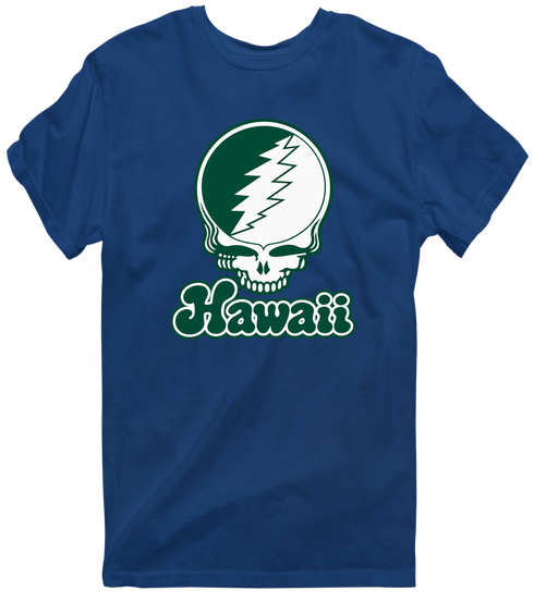 Hawaii Stealie Premium Unisex T-Shirt — Design: Hawaii University of — Navy