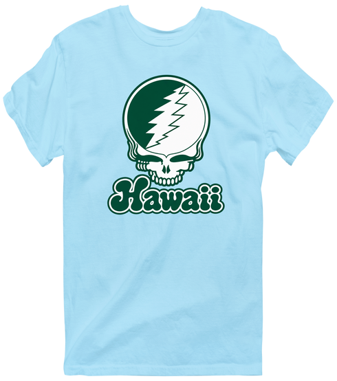 Hawaii Stealie Premium Unisex T-Shirt — Design: Hawaii University of — Light Blue