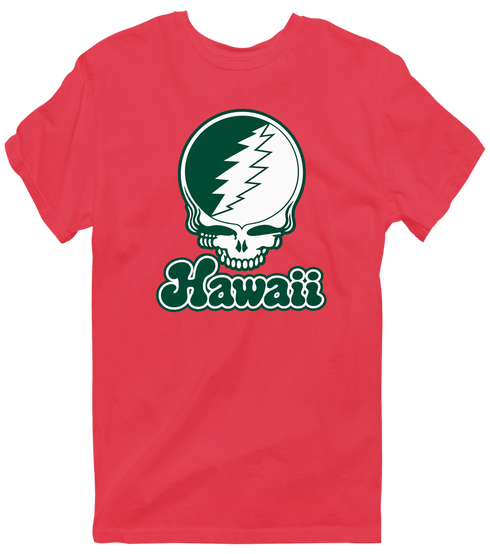 Hawaii Stealie Premium Unisex T-Shirt — Design: Hawaii University of — Heather Red