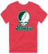 Hawaii Stealie Premium Unisex T-Shirt — Design: Hawaii University of — Heather Red