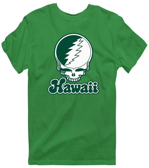 Hawaii Stealie Premium Unisex T-Shirt — Design: Hawaii University of — Irish Green