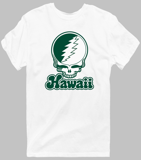 Hawaii Stealie Premium Unisex T-Shirt — Design: Hawaii University of — White
