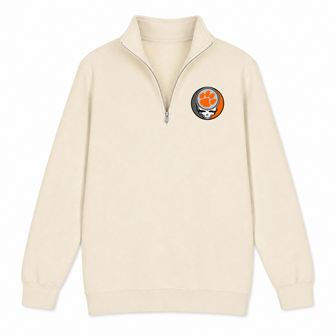 Clemson University - Premium Grateful Dead Quarter-Zip Pullover - Sand - 2