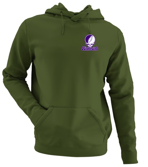 High Point Stealie Premium Unisex Hoodie — Design: High Point University — Military Green