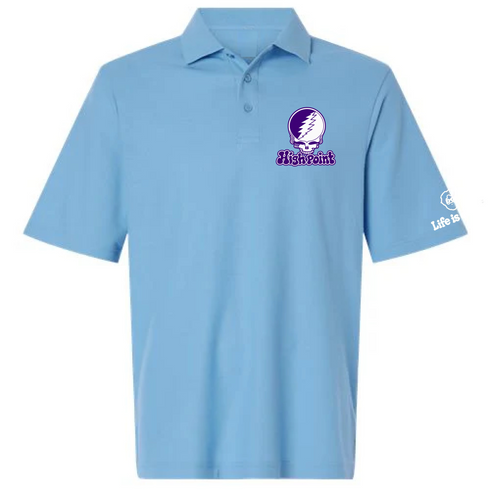 High Point Stealie Premium Unisex Polo — Design: High Point University — Blue