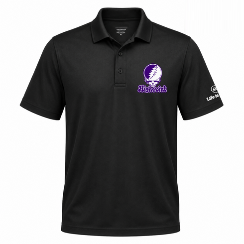 High Point Stealie Premium Unisex Polo — Design: High Point University — Black